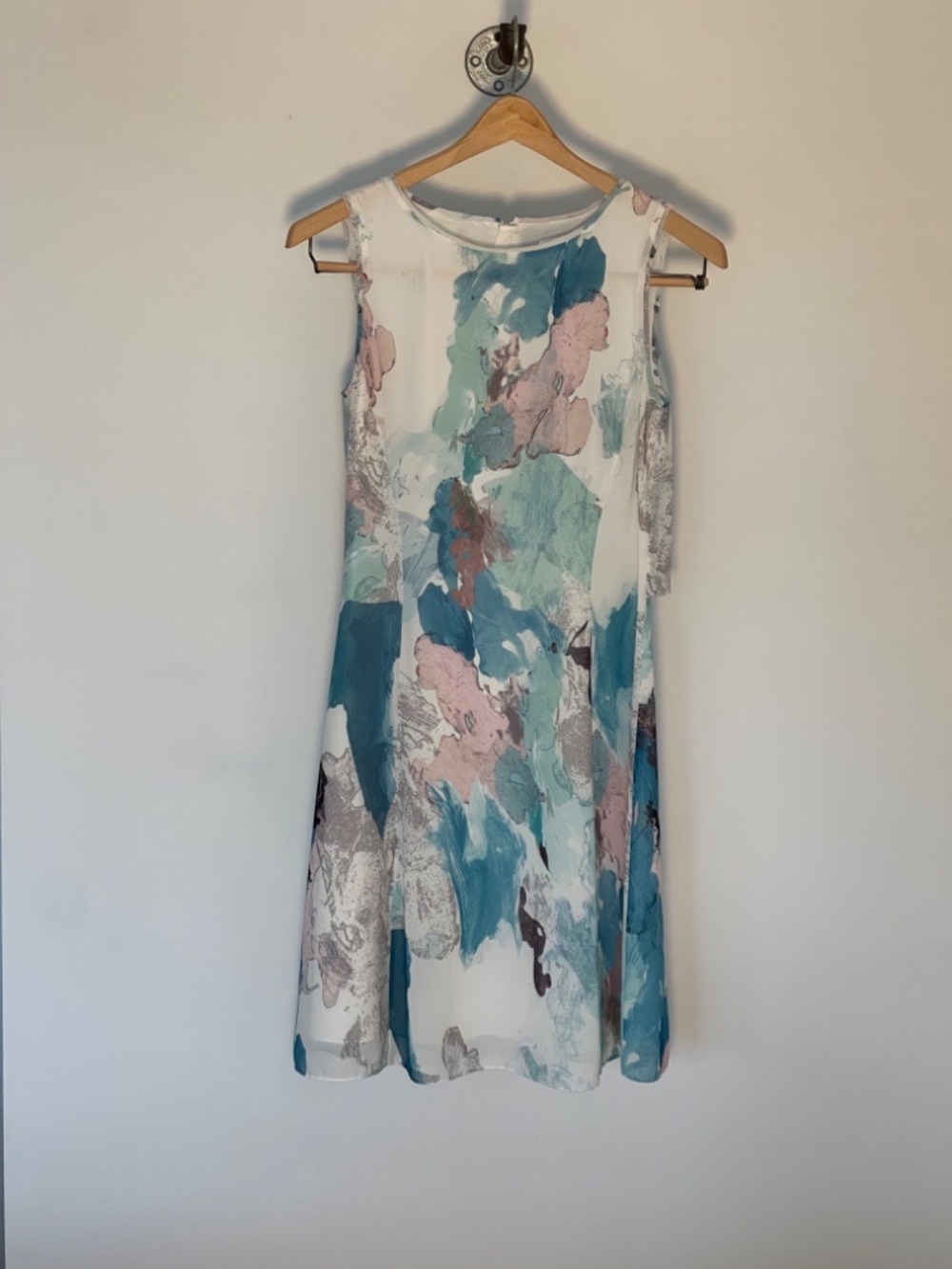 Reiss Watercolor Print Sleeveless Shift Dress Sz 2
